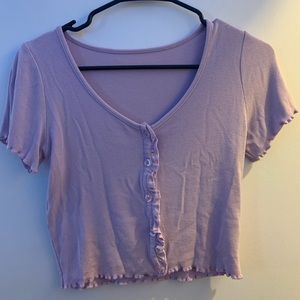 Lavender button up T-shirt